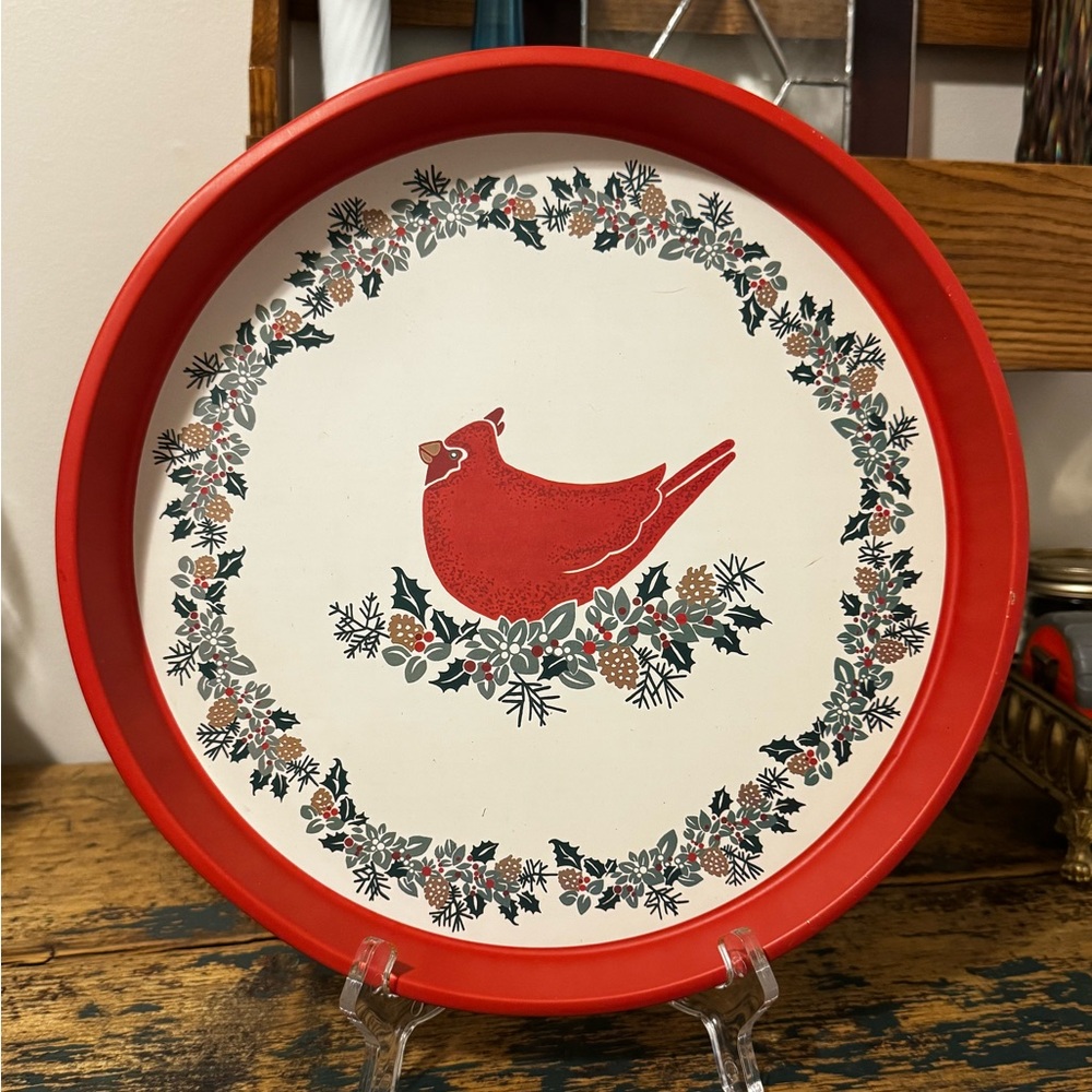 Red Cardinal Decorative Tin Plate